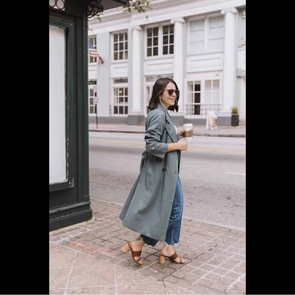 Everlane NWT The Gathered Drape Trench Coat Slate Grey XL Preppy Fall Warm - Picture 2 of 15